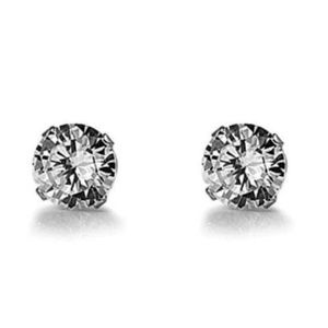Sterling Silver CZ Stud Earrings Cubic Zirconia